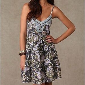 Y2K Free People Beaded Paisley Babydoll Dress